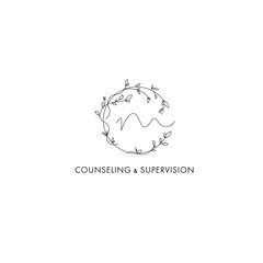 Custom CM / MC Monogram &ndash; Feminine Botanical Vector Logo