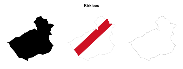 Transparent Kirklees outline map set
