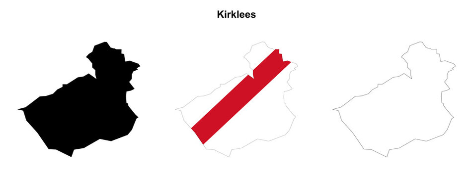 Transparent Kirklees outline map set