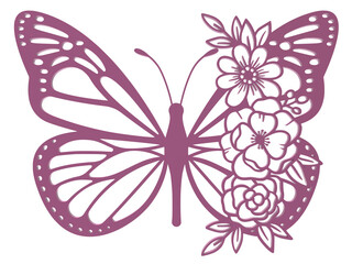 butterfly and flowers