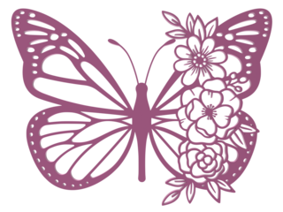 butterfly and flowers