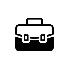 Minimalist Black and White Briefcase Icon for Business and Office Use