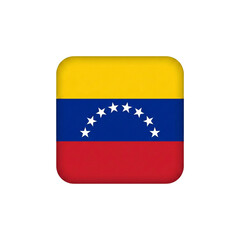 Simple rounded square icon of Venezuela flag Isolated on transparent background