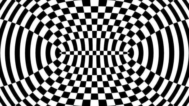 Abstract Black and White Optical Illusion Checkerboard Pattern Motion Background