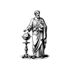 Obraz premium Ancient greek philosopher engraving.