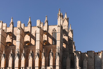 Palma de Santa Maria Cathedral of Palma, or La Seu, in the Mediterranean city of Palma de Mallorca Spain