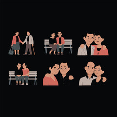 Couples sharing intimate moments