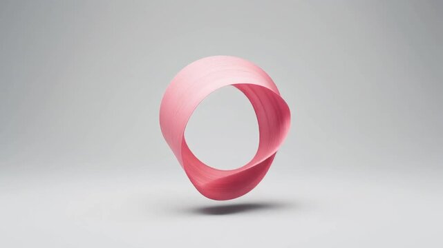 Pink band object floating against neutral background