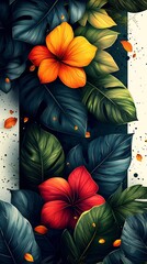 Minimalist Geometric Illustration With Botanical Elements Vibrant Colours and Stylish Visual Layout Designed for Contemporary Product Display or Marketing