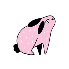 Obraz premium Cute Hand drawn Pink Rabbit Illustration. Perfect for Easter Decor, Nursery Prints, and Kids' Springtime T-Shirt Designs