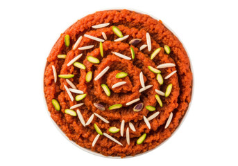 orange spiral pastry with white and green sprinkles