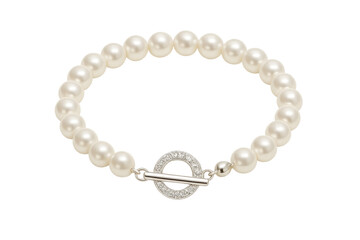 Obraz premium White pearl bracelet featuring elegant toggle clasp