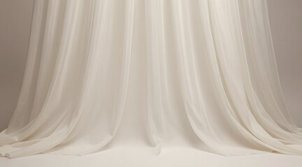 Elegant soft white fabric draping creating a luxurious and serene atmosphere