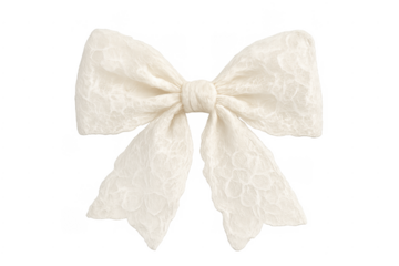 White lace bow accessory creating elegant fashion style