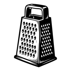 Metal box cheese grater kitchen utensil sketch
