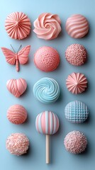 Stylish Arrangement of Decorative Pastel Elements With a Clean Background and Geometric Design Suitable for Aesthetic Social Media Marketing Templates