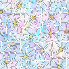Daisy flowers. Beautiful floral seamless pattern