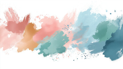 Obraz premium soft pastel paint splashes on white background