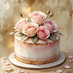 cake with flowers
