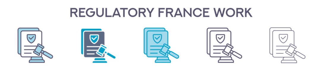 Regulatory Framework Element For Design Graphic - Multi Styles. Vector Illustration Of Two Colored And Black. Multiple Icons Designs Can Be Used For Mobile, Ui, Web 