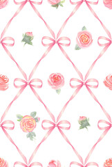 Floral vintage trellis shabby chic seamless pattern