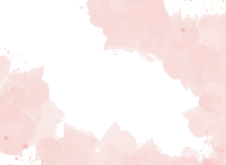 Modern abstract luxury wedding invitation templates with pastel pink watercolor, glitter gold, and valentines day background

