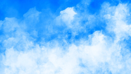 Peaceful sky blue abstract background with light floating clouds and smooth gradient sky texture,...