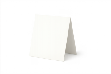 Blank white tent card standing on transparent background