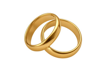 Gold wedding rings interlocking, symbolizing love and commitment