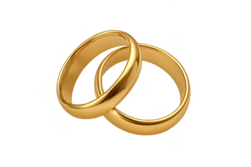 Gold wedding rings interlocking, symbolizing love and commitment