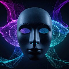 Anonymous Mask Overlaying Digital Data Streams, Abstract Concept