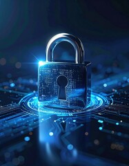 Close-up of a Digital Lock Engraved with Encryption Code