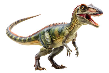 Fototapeta premium Paracyclotosaurus with open mouth on pure white background isolated on a transparent background dinosaur
