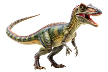 Paracyclotosaurus with open mouth on pure white background isolated on a transparent background dinosaur