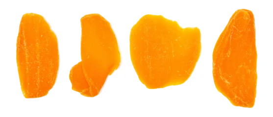 Fotobehang Natuur Park Candied mango slices set isolated on white background, top view  © dule964