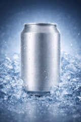 Minimal Silver Can on Ice