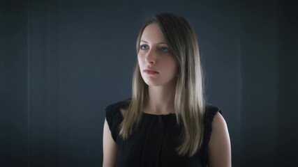 Woman interacting with digital interface - Powered by Adobe