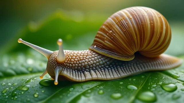 garden snail on a leaf