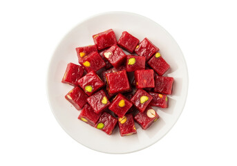 diced beetroot with corn on white plate