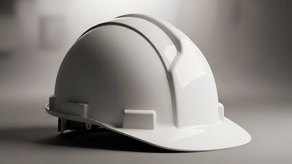 Fototapeta premium A Pristine White Hard Hat: Symbol of Safety and Protection on the Industrial Site