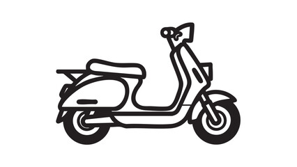 Obraz premium A simple line drawing of a small boat with oars on a white background