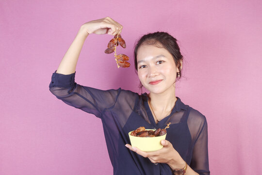 young woman with dates