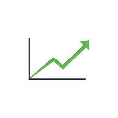 Green Arrow Graph Showing Uptrend.