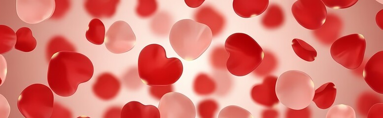 Beautiful red hearts floating in air on valentine's day