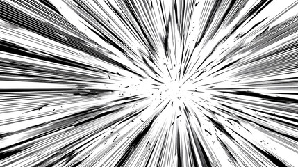 Obraz premium 漫画やアニメのスピード効果の集中線 