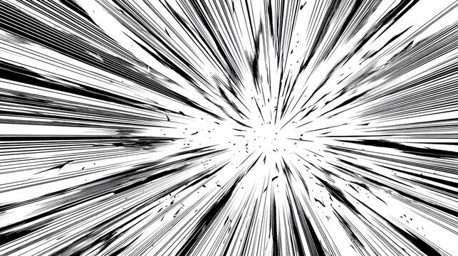 漫画やアニメのスピード効果の集中線
