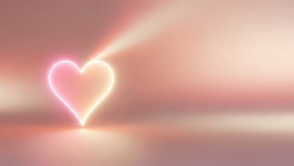 Glowing heart shining brightly in the sky