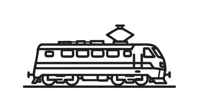 Illustration of a train on the tracks viewed from the side