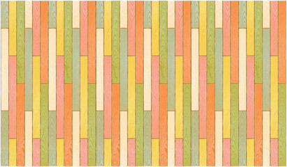 カラフルな木の板の壁シームレスベクター背景｜Colorful Wooden Planks Seamless Vector Pattern