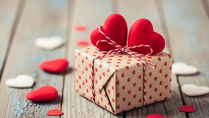 Heart Decorated Gift Box for Valentine
